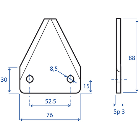 SEZIONE LAMA LISCIA 3 MM. GS